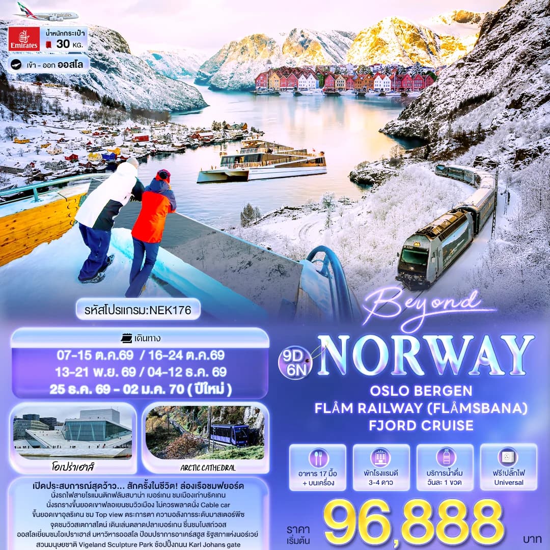 Beyond Norway OSLO BERGEN FLÅM RAILWAY (FLÅMSBANA) FJORD CRUISE